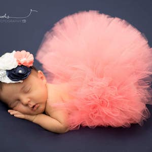 newborn tutu, baby tutu, newborn photography prop, coral tutu, pink tutu, newborn tutu, girls tutu, birthday tutu, cake smash tutu