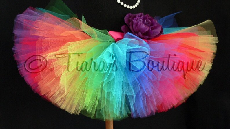 sizes newborn up to 5T Made with 9 Vibrant Colors Imagine Custom Sewn 10 Tutu A Magical Rainbow Birthday Tutu