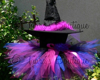 Tutu Witch Costume for Halloween - Punkerella, the Spunky Witch - Custom Sewn Tutu & Witch Hat - perfect for Halloween