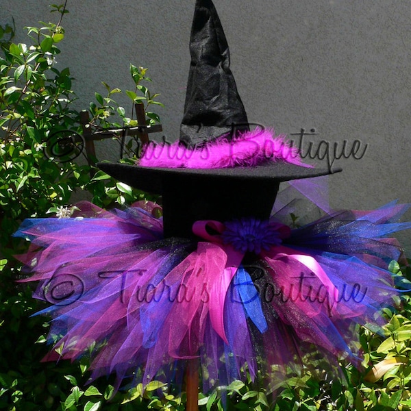 Tutu Witch Costume for Halloween - Punkerella, the Spunky Witch - Custom Sewn Tutu & Witch Hat - perfect for Halloween