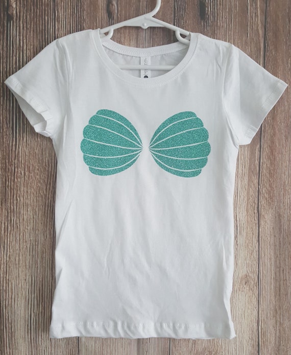 Mermaid Sea Shell Bra Print Oversized T Shirt Women For Women