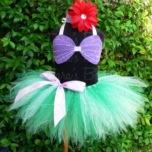 Mermaid Tutu, Girls Tutu, Birthday Tutu, Tutu Set, 8" Pixie Tutu Mermaid Costume, Sea Shell Seashell Bra Top, Headband, Mermaid Tutu
