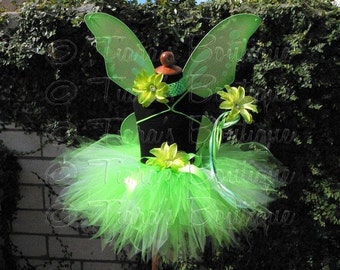 Green Tutu, Girls Halloween Costume Tutu, 1st Birthday Photo Prop, St. Patrick's Day, Tinker Fairy Tinker Fairy Inspired Sewn Pixie Tutu