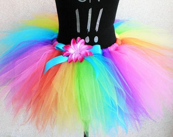 Neon Rainbow Tutu, Tutu, Adult Tutu, Teen Tutu, Prom Tutu, Rainbow Tutu Set for Adults, Runners Tutu, Brilliant Rainbow Pixie Tutu, 20" long