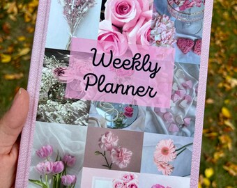 52 Wochen Abnehmplaner - Pinkes Floral-Cover, Körpermaß-Tracker