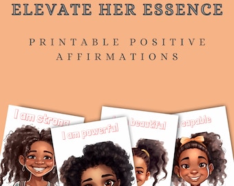 Black Girl Affirmation Prints: Positive Wall Art for Kids Room (Instant Download)