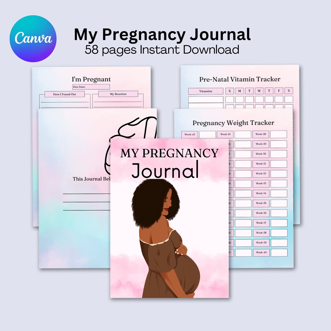 Pregnancy Journal Digital Planner Canva Template Baby Tracker Printable ...