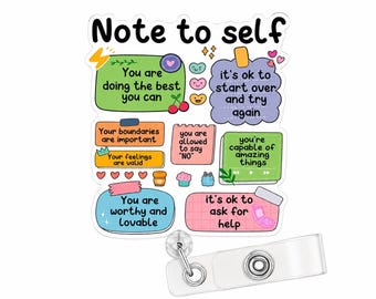 Motivational Affirmation Badge Reel, Positive Reminders, Nurse Teacher ID Holder