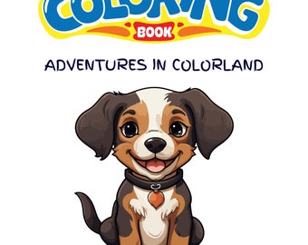 Kleurboekpagina's puppy hondje voor kinderen (direct downloaden)