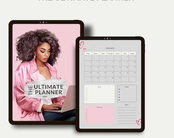 Ultimate Daily Planner Undated Printable PDF Black Woman Monthly Affirmations Productivity Instant Download