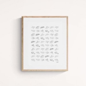 The Sky - Sea to Sky Mountain Kunstdruck Single Line Zeichnung