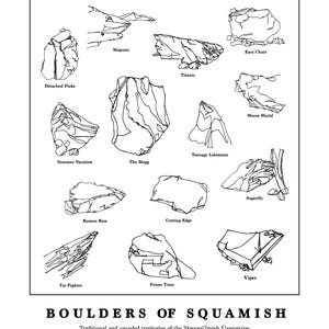 Squamish Boulders Single Line Drawing Art Print