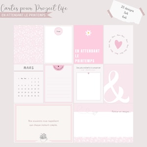 Documenting Card "Waiting for Spring", Project Life, journaling (2 versions: English and French)