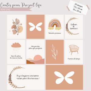 Collection of “BOHO CHIC” Cards for Project Life in FRENCH