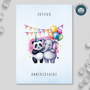 Carte d'Anniversaire Digitale pour Enfant