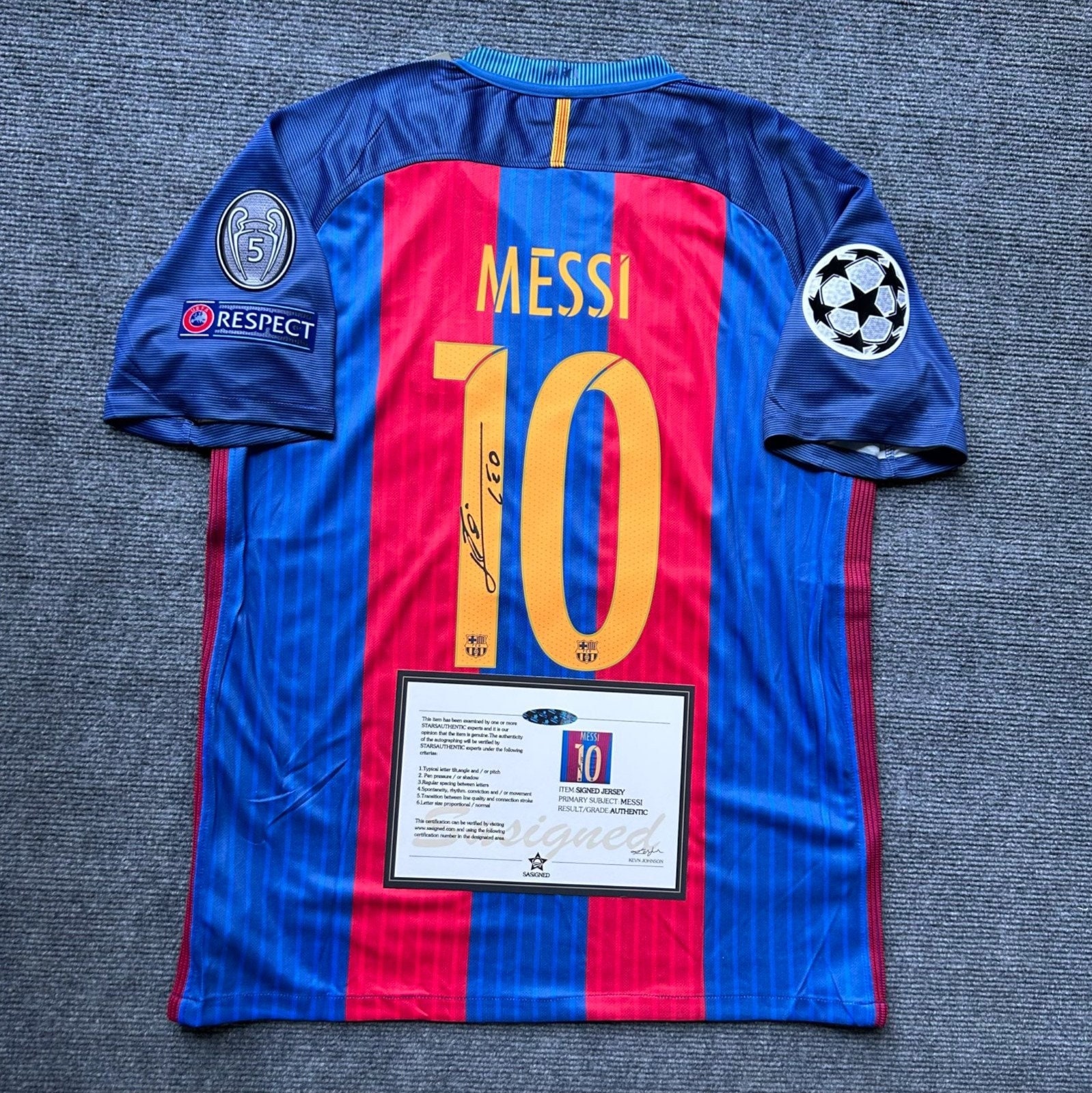 signed lionel messi jersey