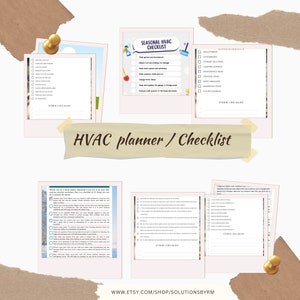 Lista kontrolna inspekcji klimatyzacji HVAC, plik PDF Canva edytowalny szablon, natychmiastowe pobranie, lista kontrolna konserwacji, natychmiastowe pobranie pliku PDF