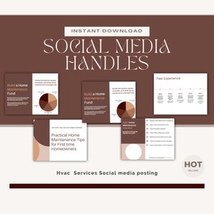Social Media templates for HVAC, Hvac Business Marketing, Canva Editable post, Canva Template, Hvac Business Instagram Posts PDF Download