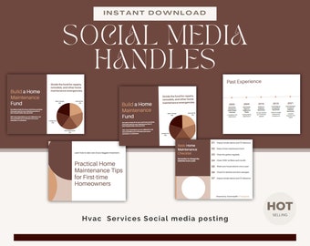 Social Media templates for HVAC, Hvac Business Marketing, Canva Editable post, Canva Template, Hvac Business Instagram Posts PDF Download