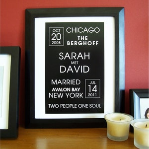 Custom Wedding Gift Print Moderne 8x10 FREE U.S. Shipping image 1