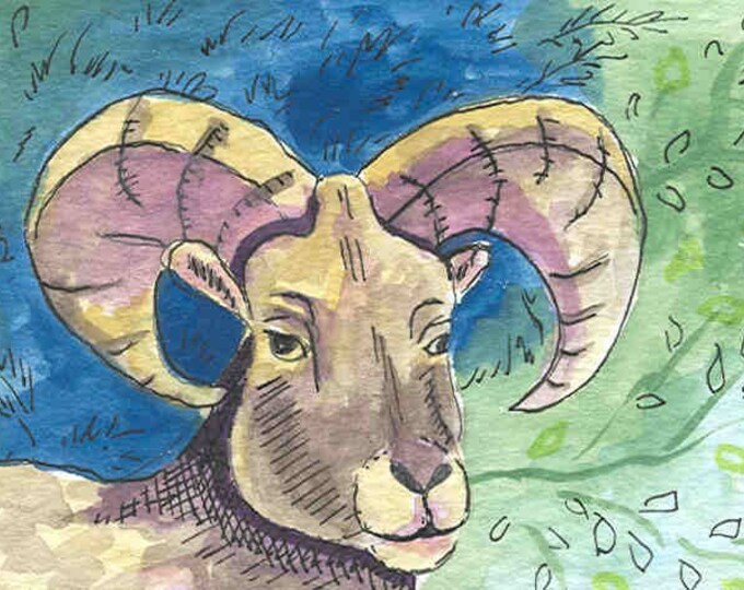 Aries Ram greeting card