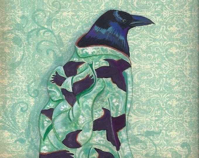 Corvid Kimono greeting card raven crow