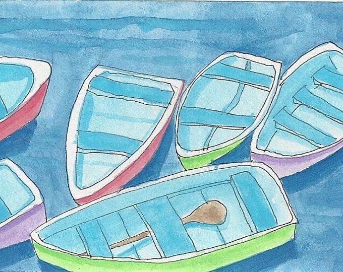 Boats greeting card