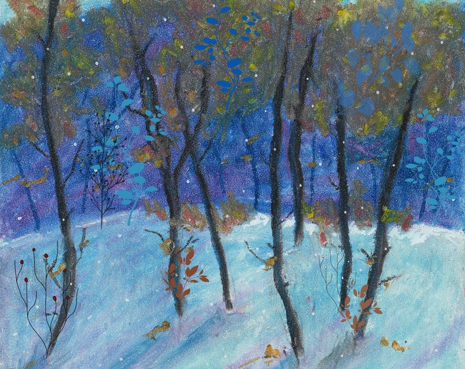 Winter Woods blank greeting card