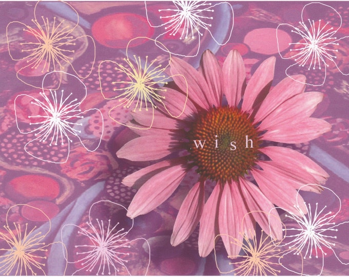 Flower Power Wish blank greeting card