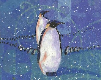March of the Penguins Christmas Chanukah card