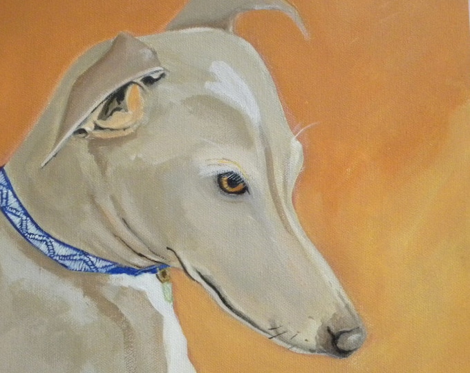 pensive Greyhound Italian greyhound blank card