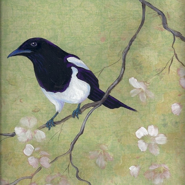 Magpie and Dogwood print