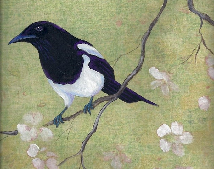 Magpie and Dogwood print