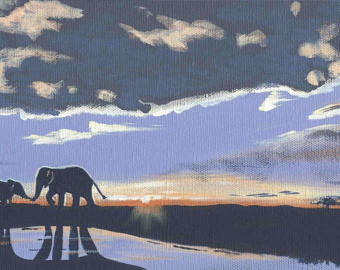Mother and baby Elephant notecard