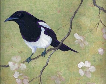 Magpie and Dogwood greeting card