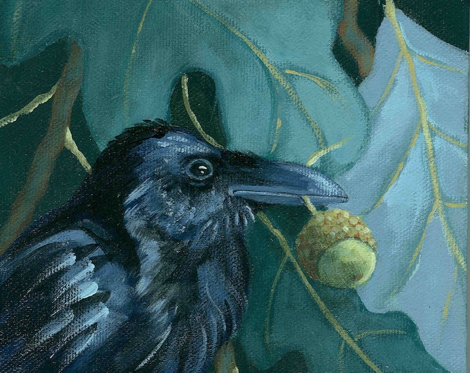 raven and acorn print