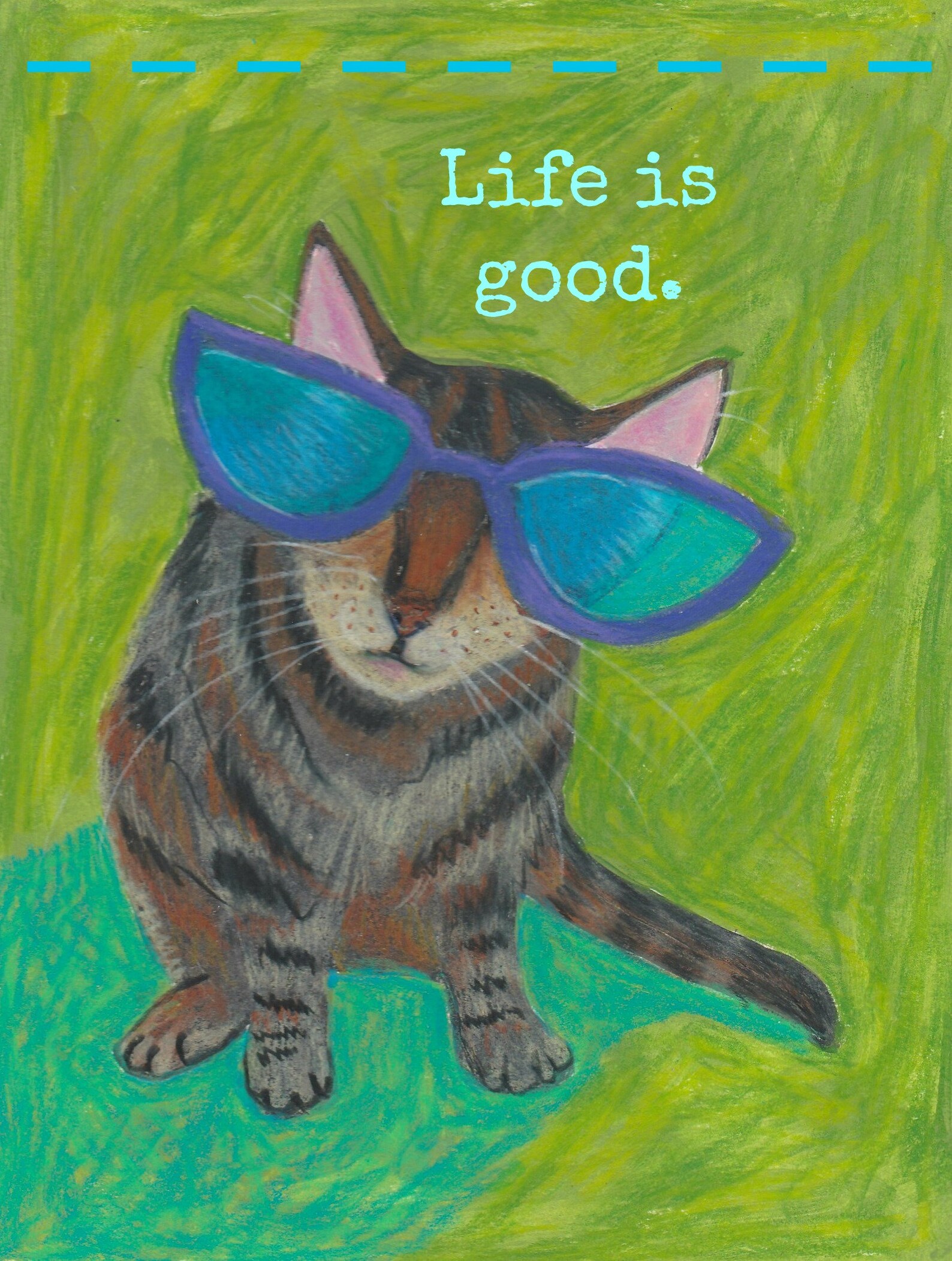 Tabby Cat Cool Cat Life is Good Blank Card Etsy