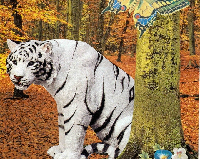 Magical White Tiger greeting card