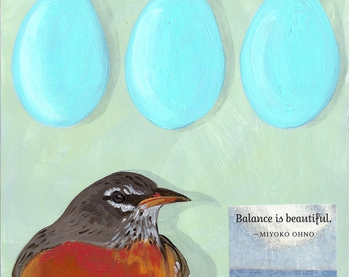 Robin and her eggs  blank greeting card