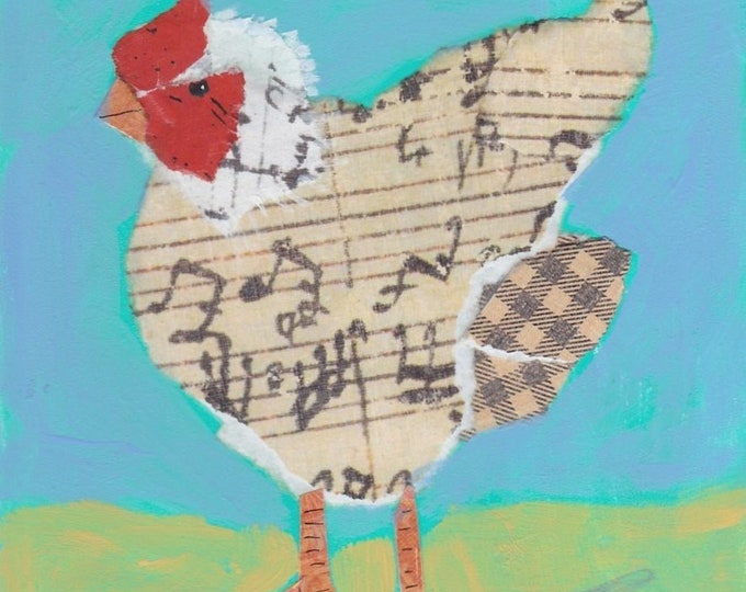 musical chicken blank greeting card