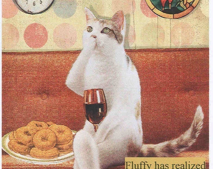 Wine Cat notecard