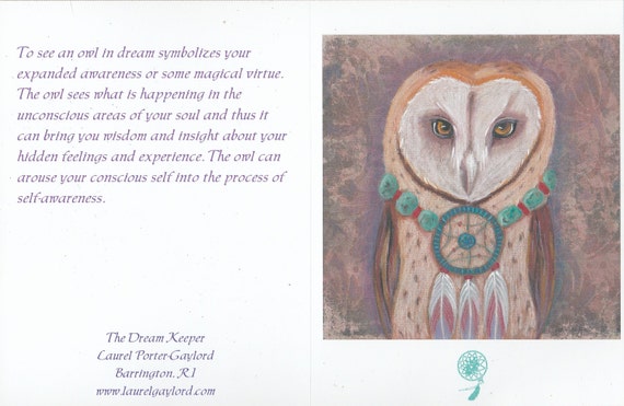 The Dream Keeper Owl Totem Blank Card Etsy