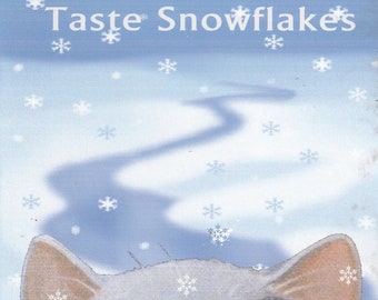 NEW Taste Snowflakes cat blank greeting card winter