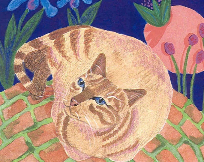 Zen Garden Kitty greeting card