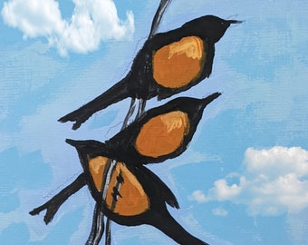 Birds on a Wire greeting card