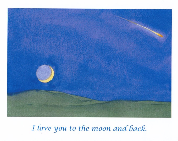 I Love You To The Moon and back Valentine card