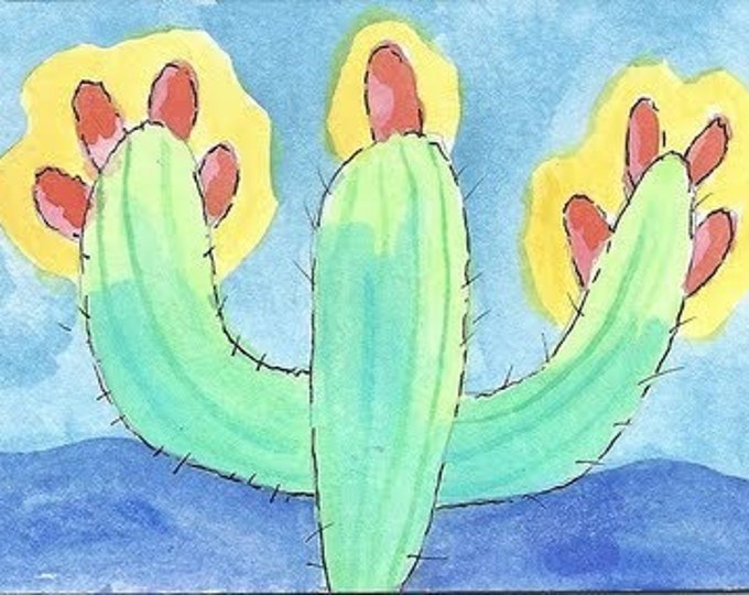 Cactus Menorah Chanukah card