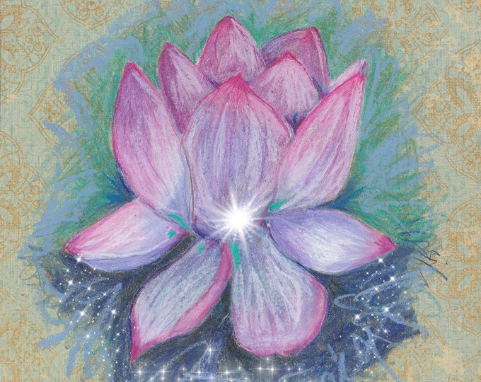 Lotus energy blank card stars