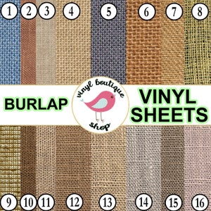 Burlap Vinyl Sheet Colorful Burlap print Adhesive vinyl Heat transfer Craft vinyl Pattern vinyl - Vinyl sheets
