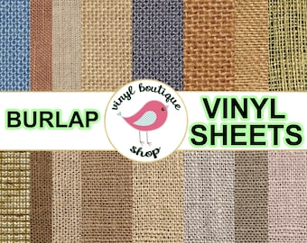 Burlap Vinyl Sheet Colorful Burlap print Adhesive vinyl Heat transfer Craft vinyl Pattern vinyl - Vinyl sheets